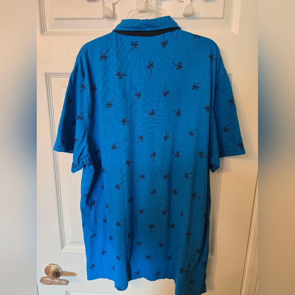 Aeropostale Blue Polo Shirt with Palm Accents - Picture 2 of 3